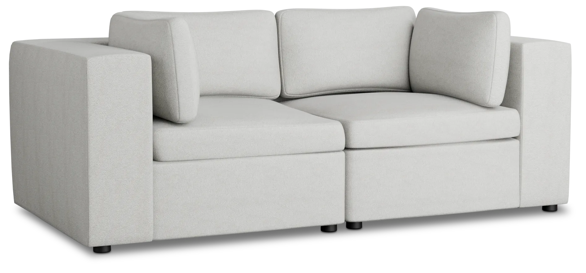 Destin Sutton Gray Fabric 2 Piece Modular Sofa