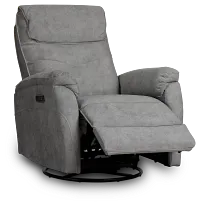 Ryder Gray Micro Power Swivel Glider Recliner