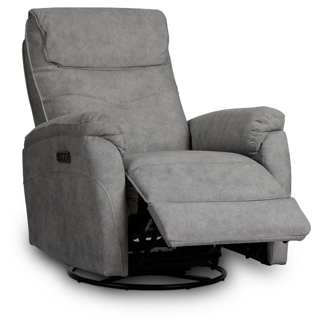 Ryder Gray Micro Power Swivel Glider Recliner