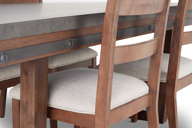 Forge Dark Tone Rectangular Table & 4 Wood Chairs