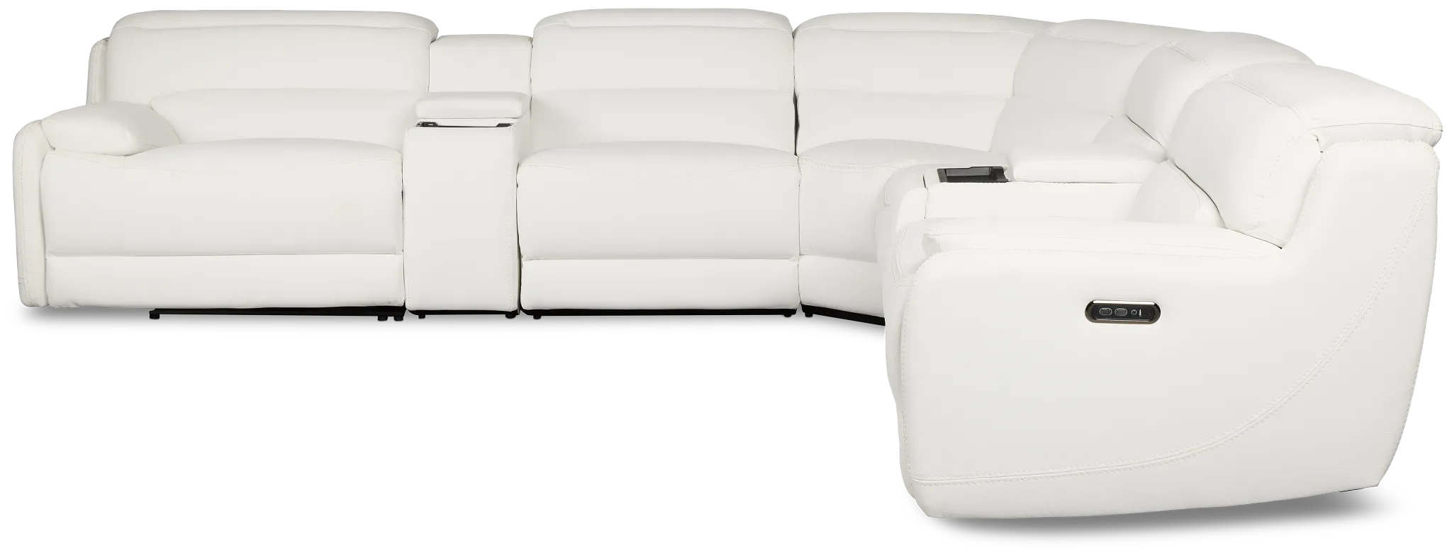 Jett White Micro Large Dual Power Reclining Two-arm Sectional