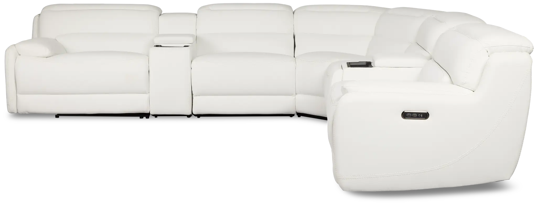 Jett White Micro Large Dual Power Reclining Two-arm Sectional Jett White Micro Large Dual Power Reclining Two-arm Sectional