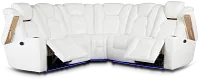 Troy White Micro Small Dual Power Reclining Two-arm Sectional