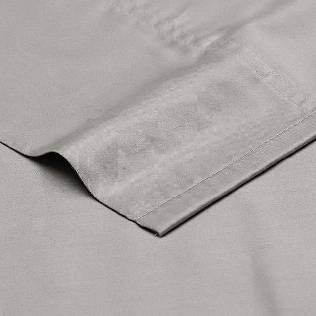 Cotton Sateen Gray 300 Thread Sheet Set (3)