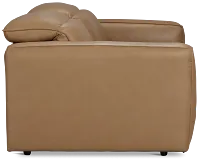 Ryland Brown Lthr/vinyl Power Reclining Console Sofa