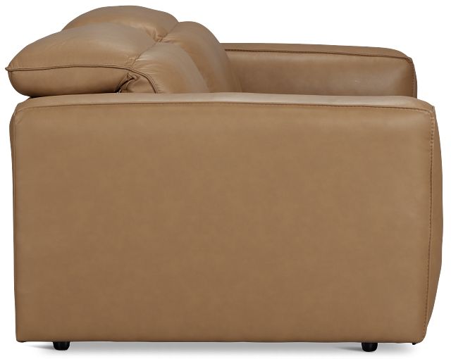 Ryland Brown Lthr/vinyl Power Reclining Console Sofa