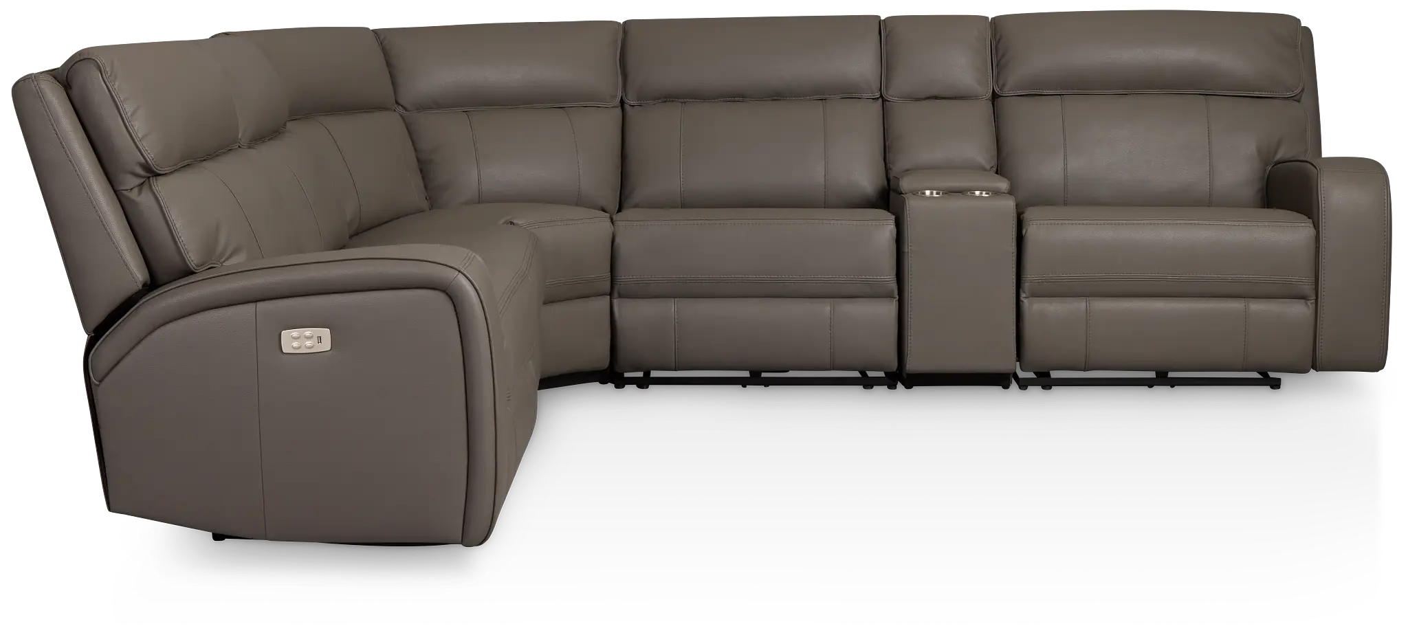 Rhett Gray Micro Small Two-arm Power Reclining Sectional Rhett Gray Micro Small Two-arm Power Reclining Sectional