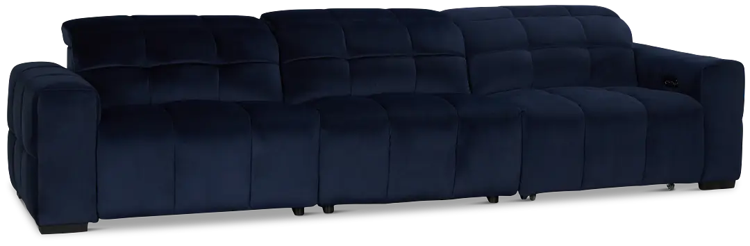 Gemma Navy Velvet Right Chaise Power Reclining Sectional Gemma Navy Velvet Right Chaise Power Reclining Sectional