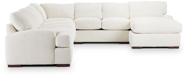 Alpha White Fabric Large Right Chaise Sectional (2)