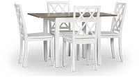 Edgartown Two-tone Rect Table & 4 White Wood Chairs