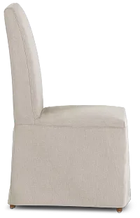 Harbor Light Beige Long Slipcover Chair With Light Tone Leg
