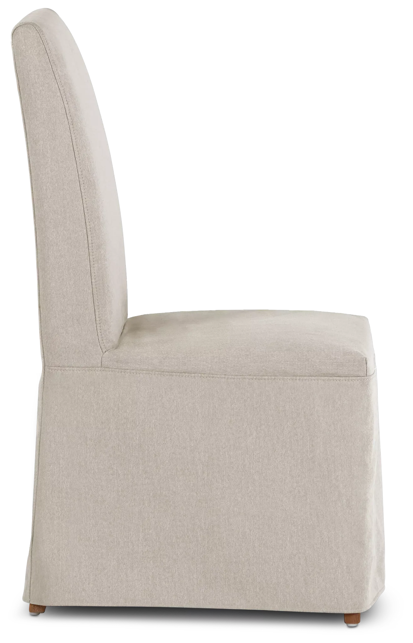 Harbor Light Beige Long Slipcover Chair With Light Tone Leg