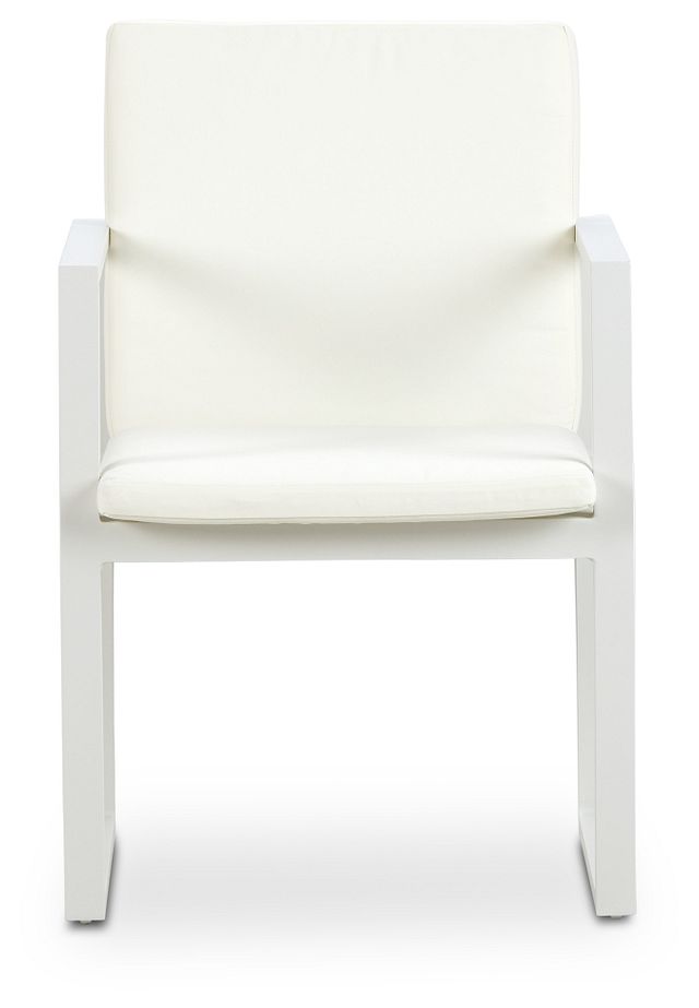 Linear White Aluminum Arm Chair