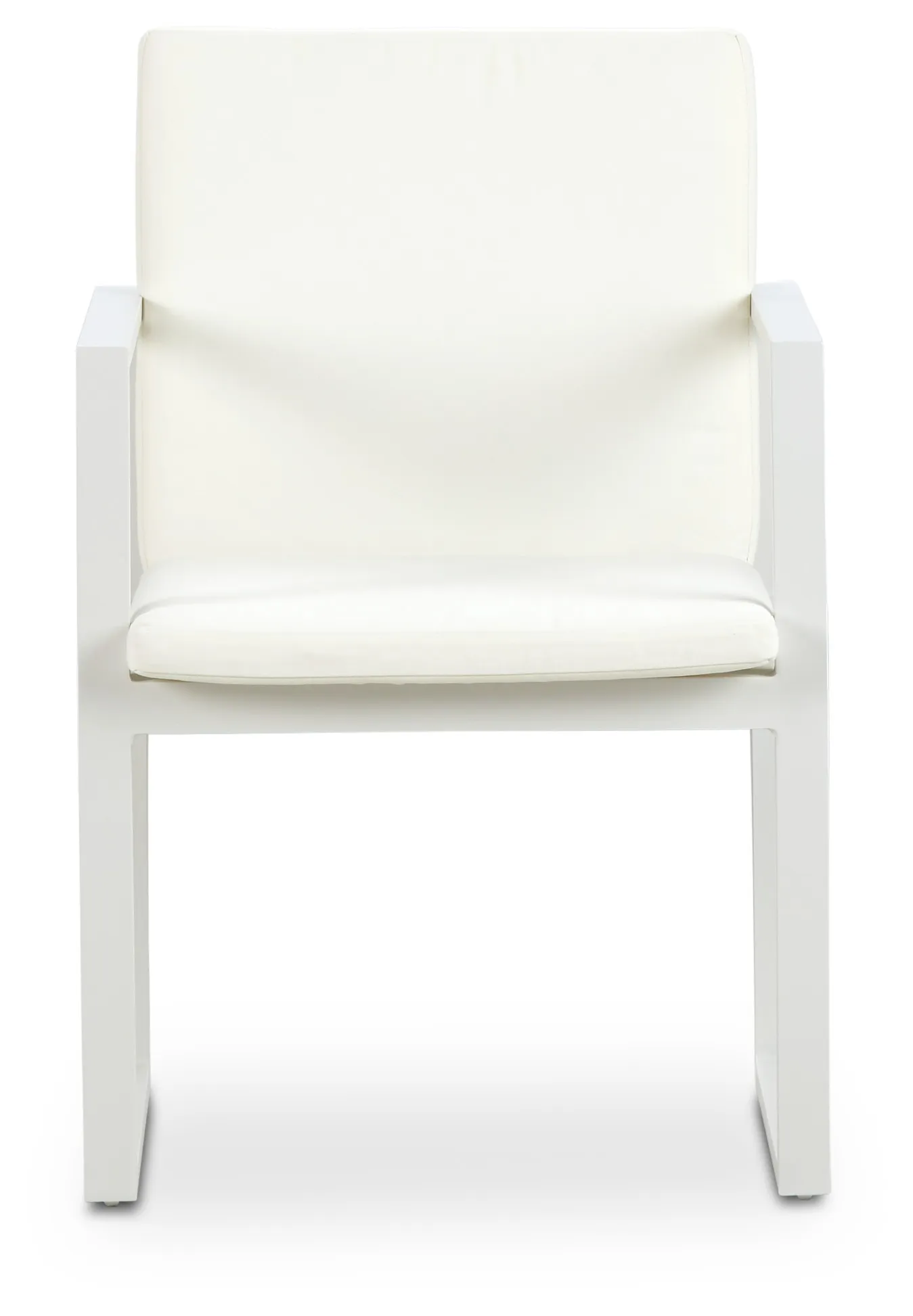 Linear White Aluminum Arm Chair