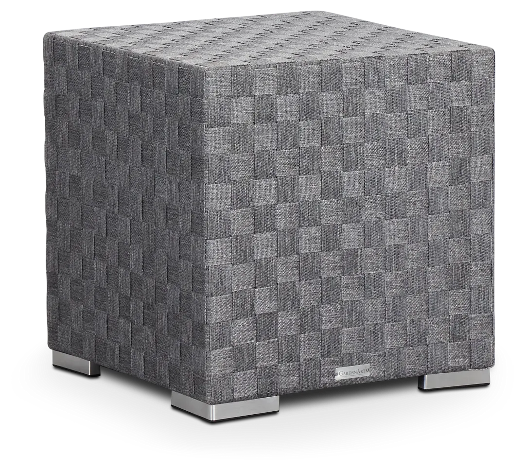 Barbados Light Gray Woven End Table