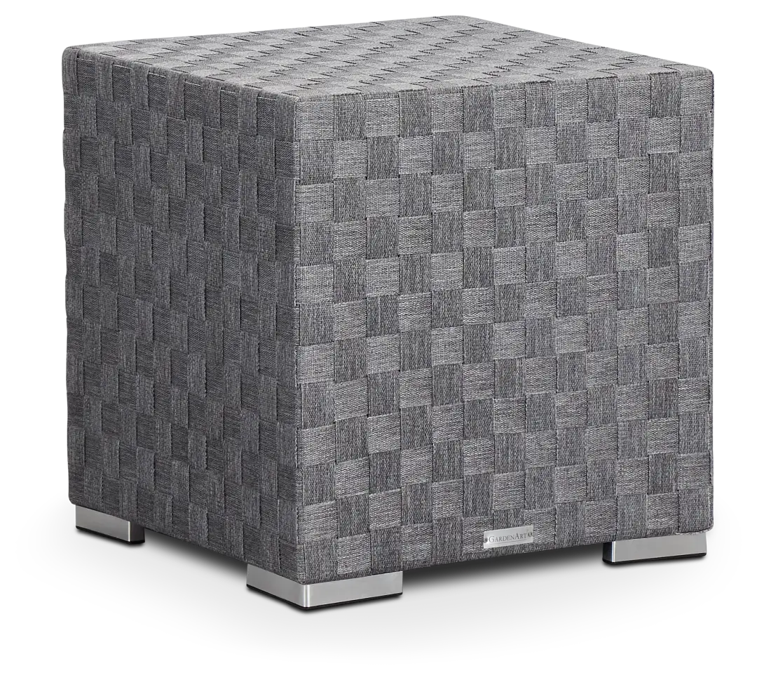 Barbados Light Gray Woven End Table Barbados Light Gray Woven End Table