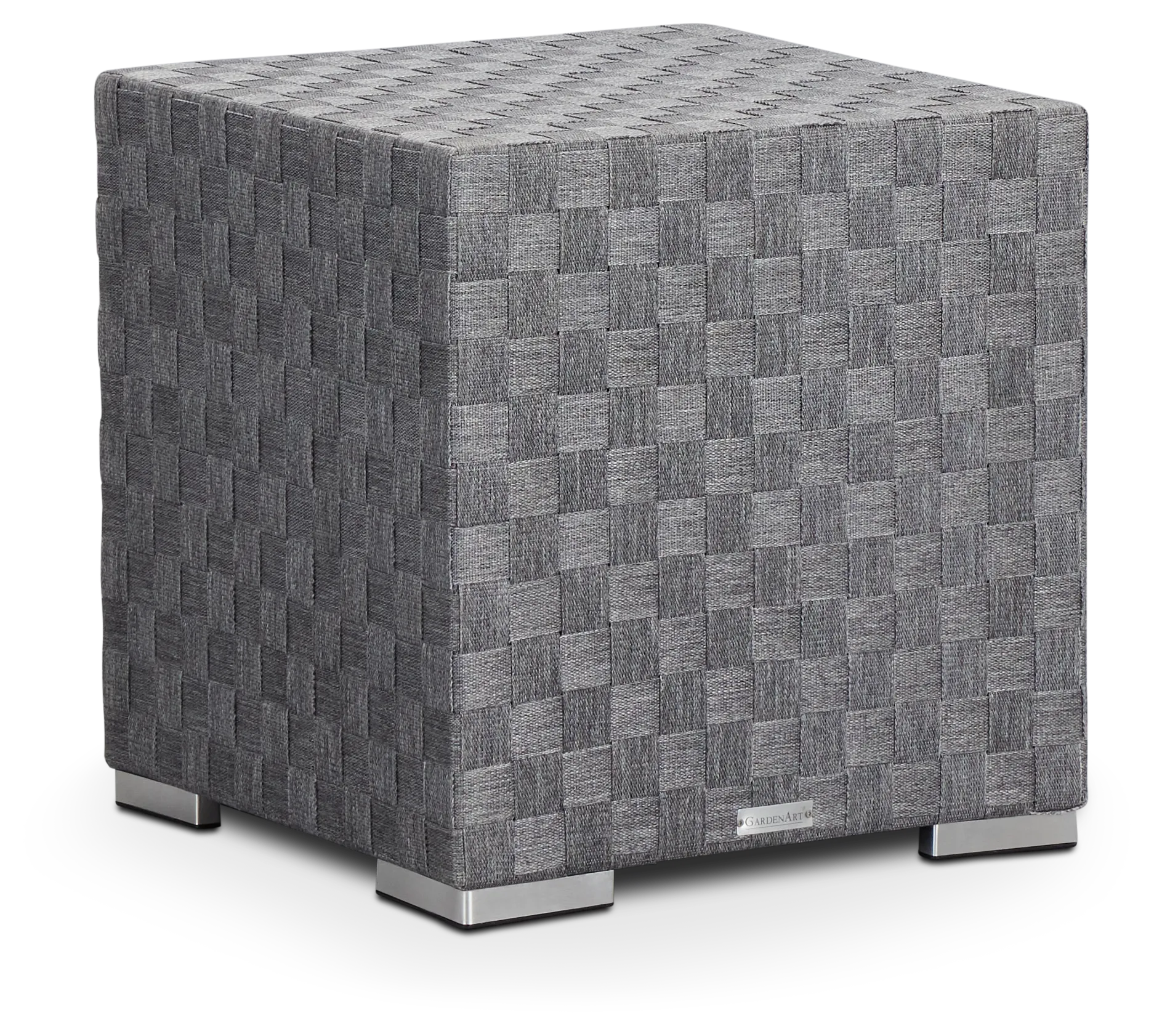 Barbados Light Gray Woven End Table