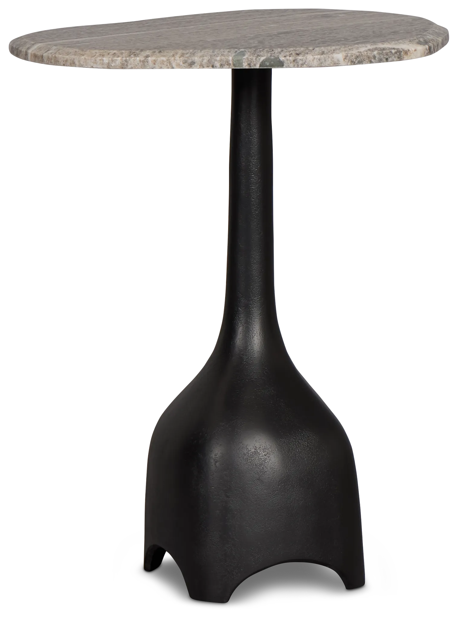 Lital Black Stone Accent Table