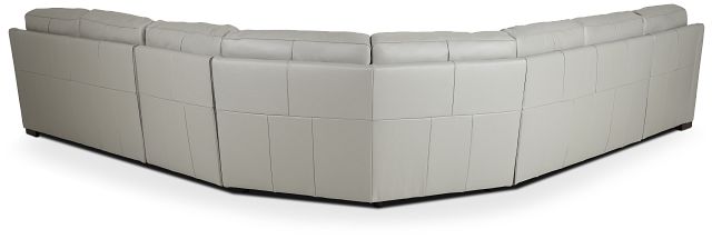 Amari Gray Leather Large Left Chaise Sectional