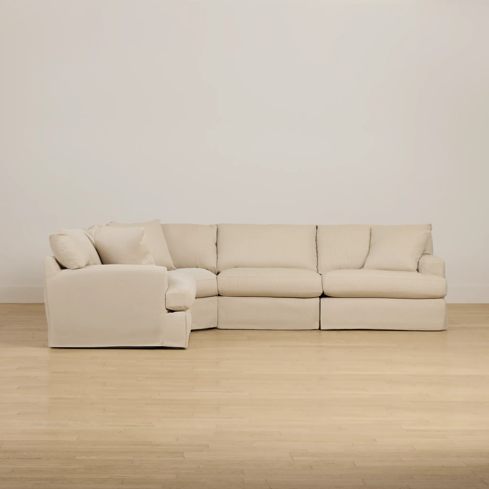 Marren Beige Fabric Small Two-arm Sectional