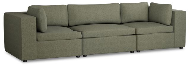 Destin Sutton Green Fabric 3 Piece Modular Sofa