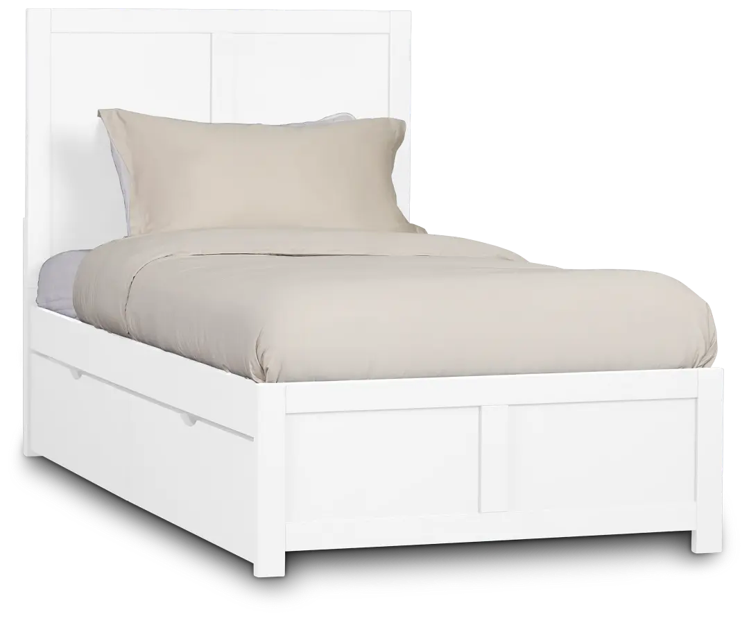 Charleston White Panel Bed With 4 Storage Drawers Charleston White Panel Bed With 4 Storage Drawers