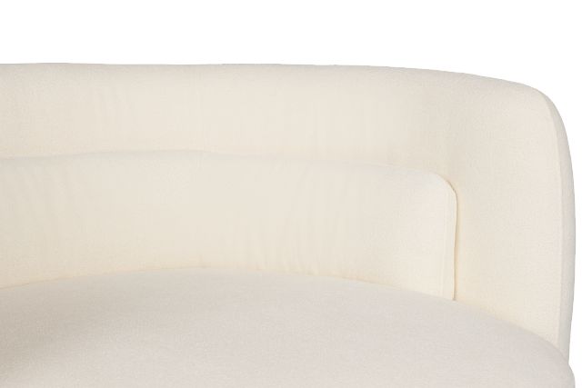 Presley White Fabric Swivel Chair