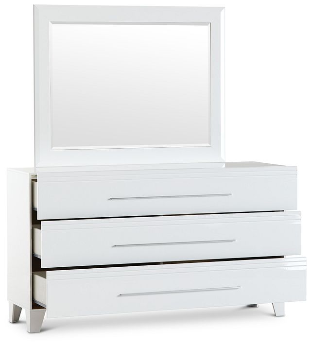 Midtown White Dresser & Mirror (4)