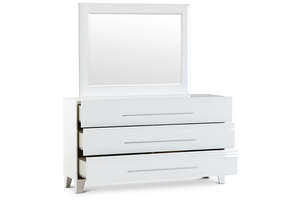 Midtown White Dresser & Mirror