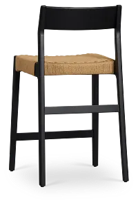Santorini Black 24" Woven Barstool