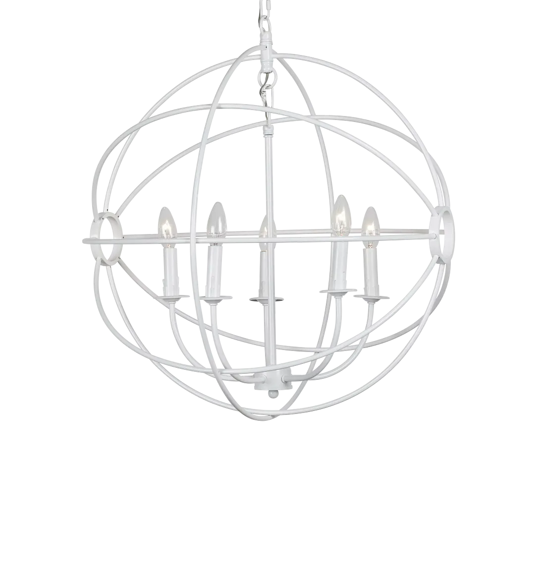 Arnav White Metal Chandelier