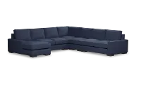 Edgewater Peyton Dark Blue Large Left Chaise Sectional