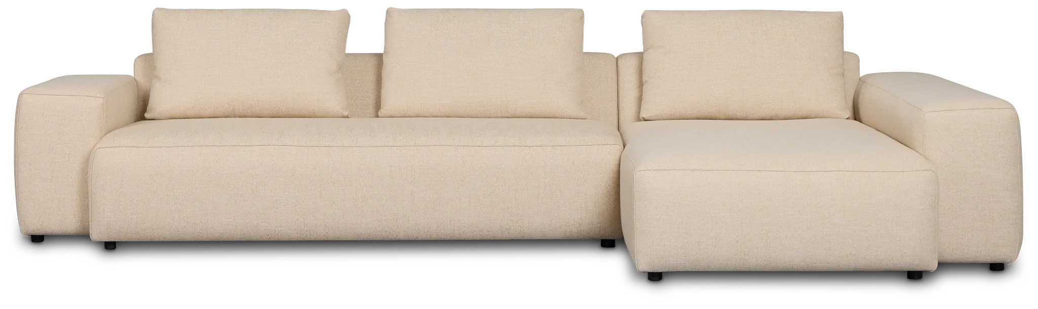 Cleo Beige Fabric Right Chaise Sectional