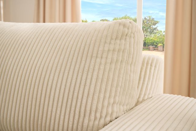 Charlie Ivory Fabric Large Left Chaise Sectional