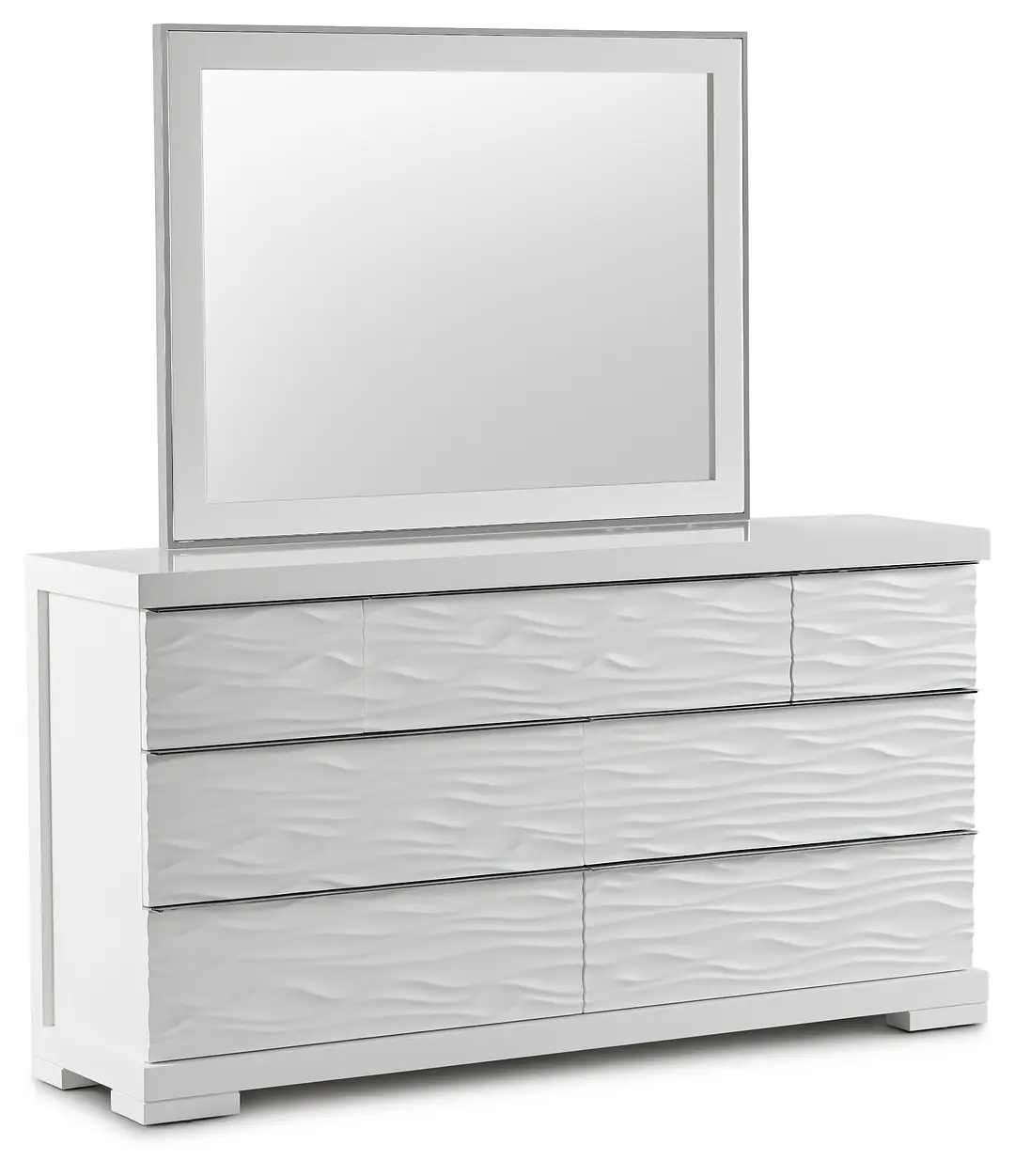 Ocean Drive White Dresser & Mirror Ocean Drive White Dresser & Mirror