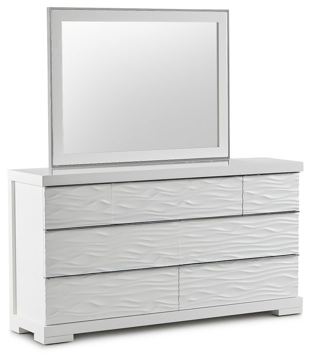 Ocean Drive White Dresser & Mirror