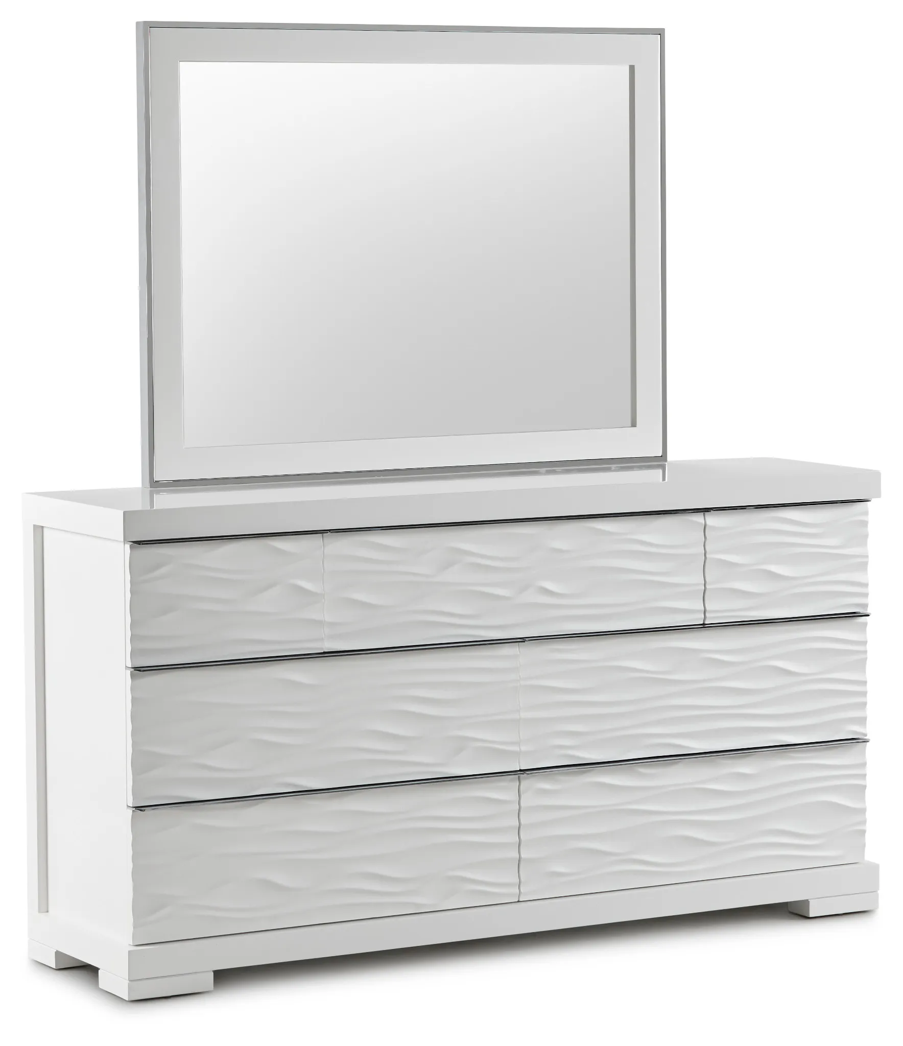 Ocean Drive White Dresser & Mirror