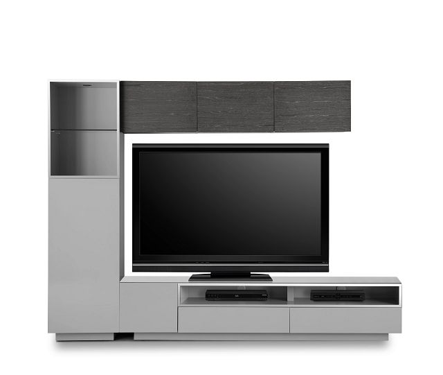 Vancouver Gray Dk Gray 5-piece Left Modular Entertainment Wall