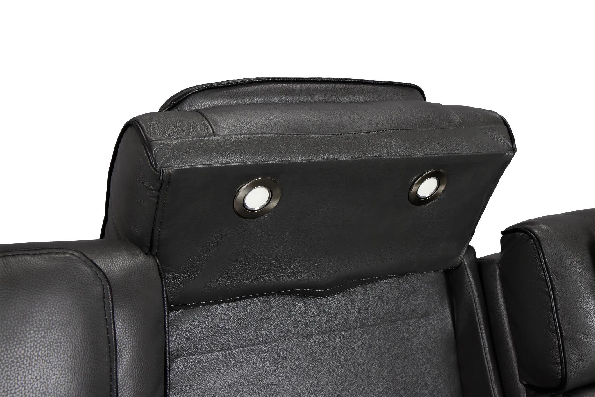 Nova Dark Gray Lthr/vinyl Power Reclining Sofa W/ Massage