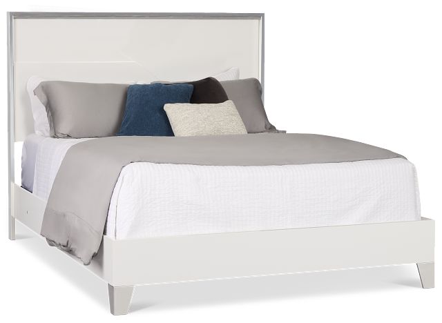 Doral White Panel Bed With Lights