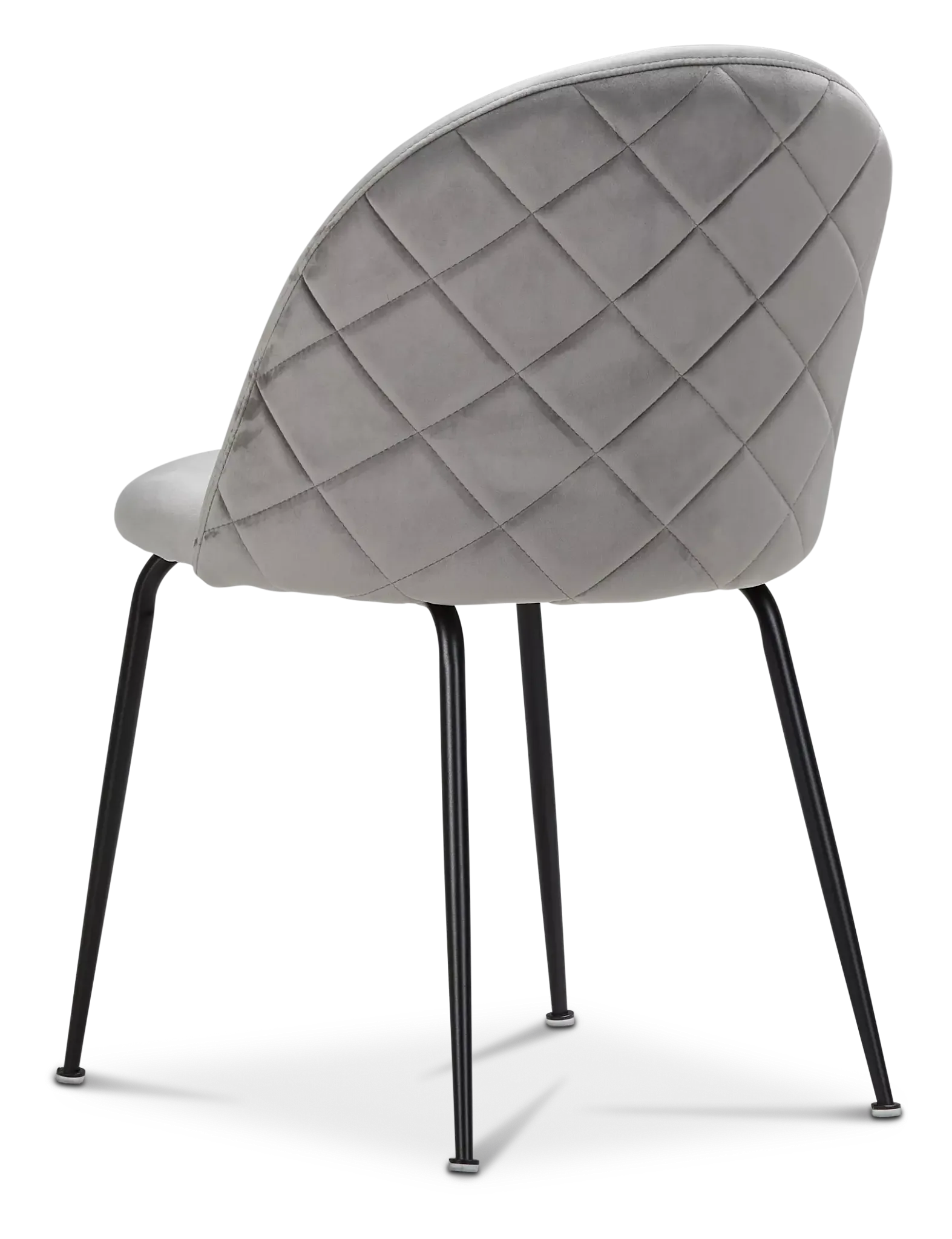 Capri Gray Velvet Upholstered Side Chair W/ Black Legs