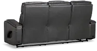Nova Dark Gray Lthr/vinyl Power Reclining Sofa W/ Massage