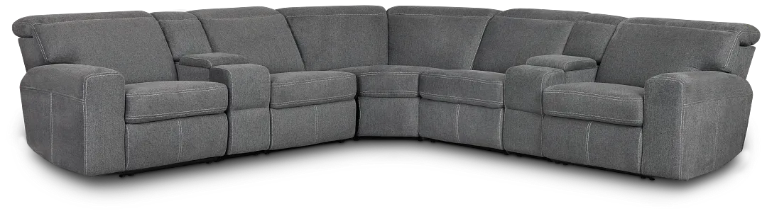 Callum Dark Gray Storage Large Dual Power Reclining Two-arm Sectional