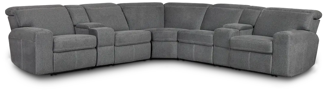 Callum Dark Gray Storage Large Dual Power Reclining Two-arm Sectional Callum Dark Gray Storage Large Dual Power Reclining Two-arm Sectional