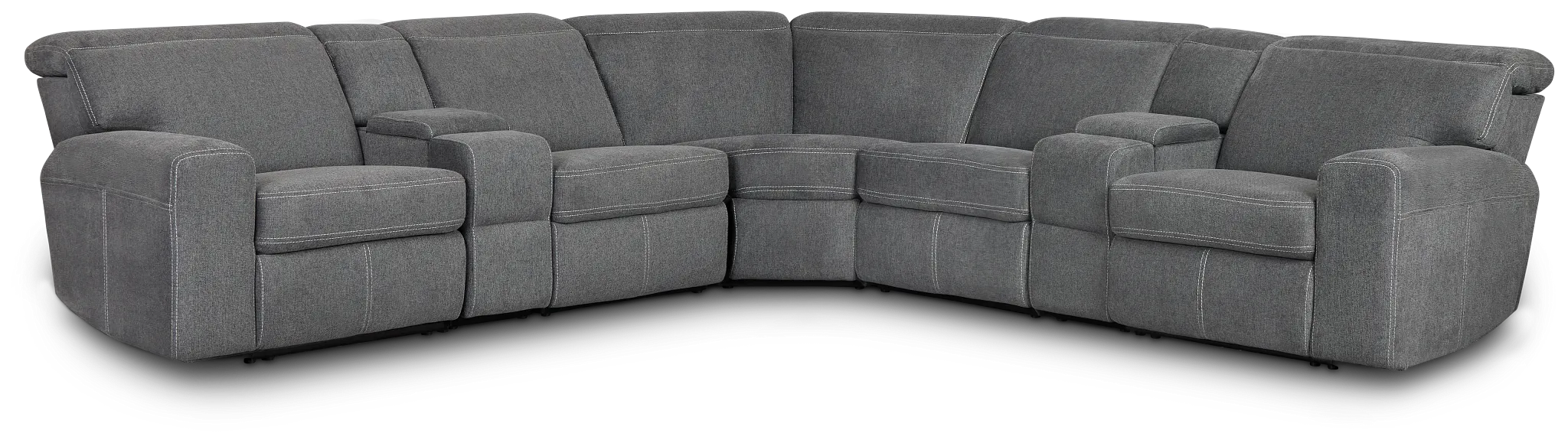 Callum Dark Gray Storage Large Dual Power Reclining Two-arm Sectional