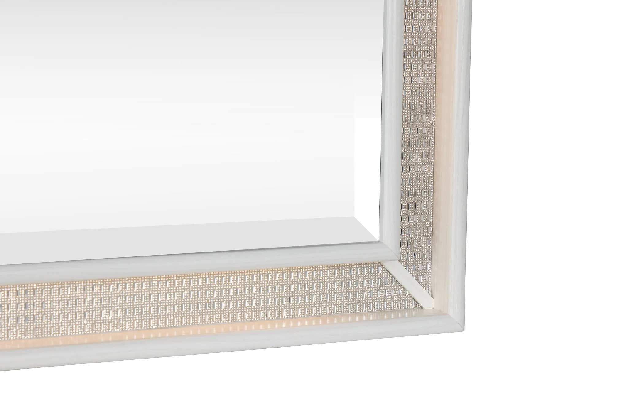 Alessandria White Lighted Dresser & Mirror