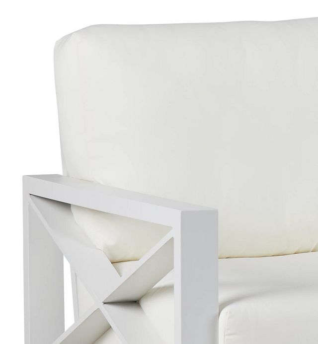Linear White Aluminum Sofa
