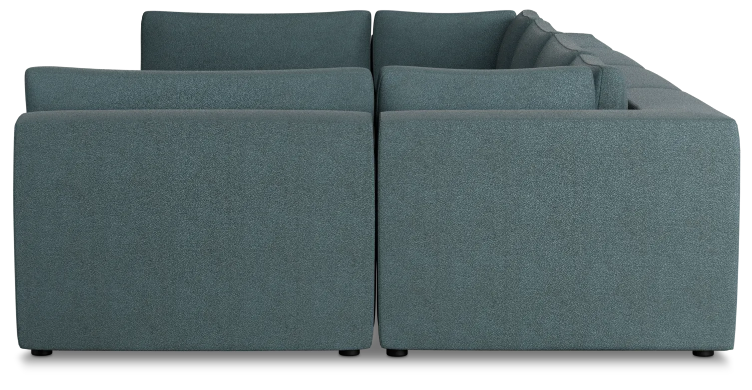Destin Sutton Blue Fabric 8-piece Pit Sectional