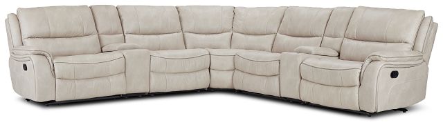 Dober Beige Micro Large Dual Manually Reclining Two-arm Sectional
