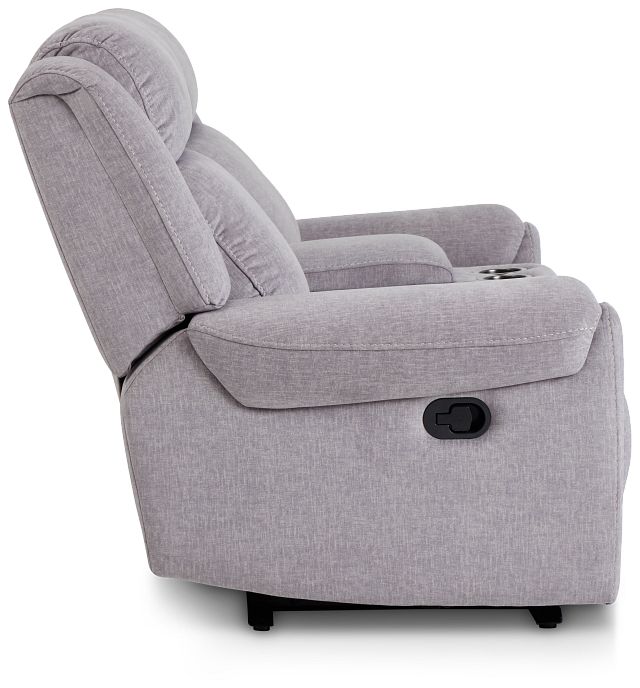 Beckett Gray Micro Reclining Console Loveseat
